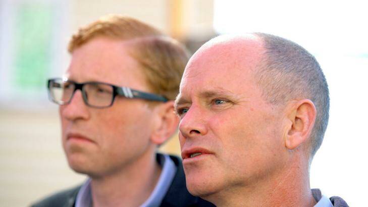 LNP candidate for Stafford Bob Andersen with Queensland Premier Campbell Newman. Photo: Michelle Smith