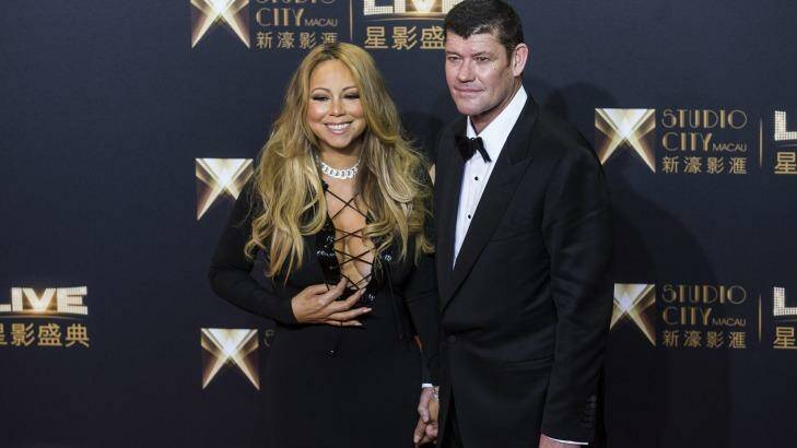 Glamour couple: James Packer and singer Mariah Carey. Photo: Justin Chin/Bloomberg