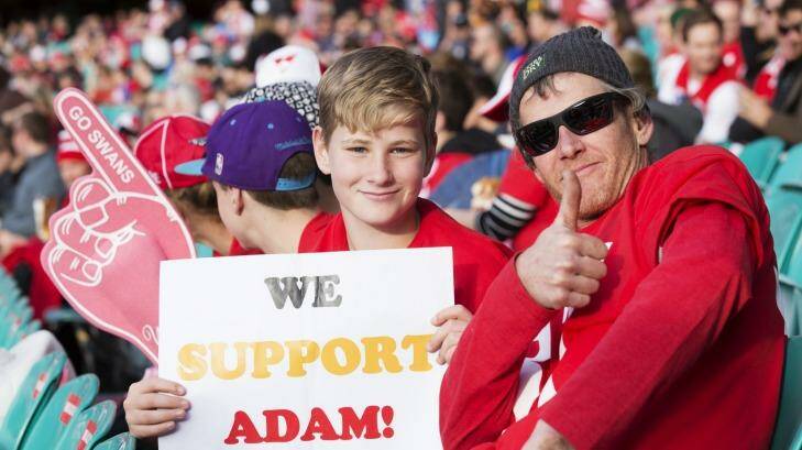 Fans arrived at the ground early to show support for Goodes.  Photo: James Brickwood