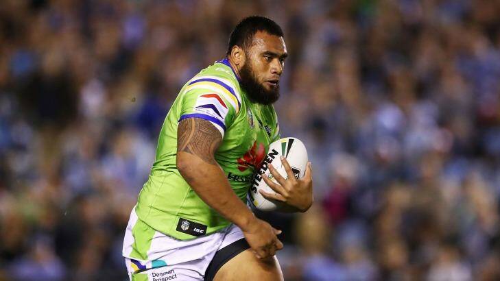 Raiders prop Junior Paulo is wary of his former team, the Parramatta Eels. Photo: Brendon Thorne