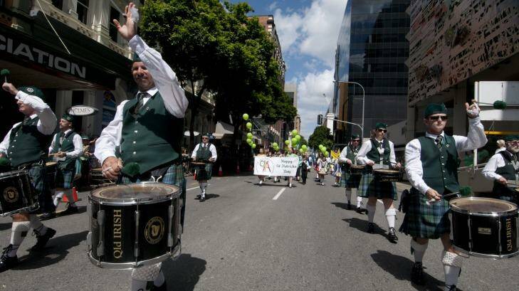 Drummers in the St Patrick's Day Parade. Photo: Robert Shakespeare