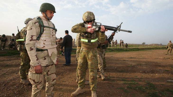Australian troops are training Iraqi soldiers for the fight against the so-called Islamic State. Photo: Pool