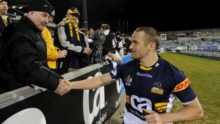 Matt Giteau played his last game for the Brumbies in 2011. Photo: Lannon Harley