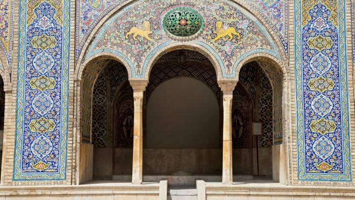Beautyful mosaic arc of Golestan  palace, Tehran, Iran. Photo: iStock