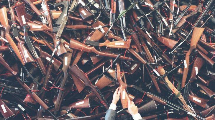 1997 gun haul: The federal government worked with the states to buy back the banned weapons and any weapons people no longer wanted, with nearly 700,000 handed in.  Photo: Dean Sewell
