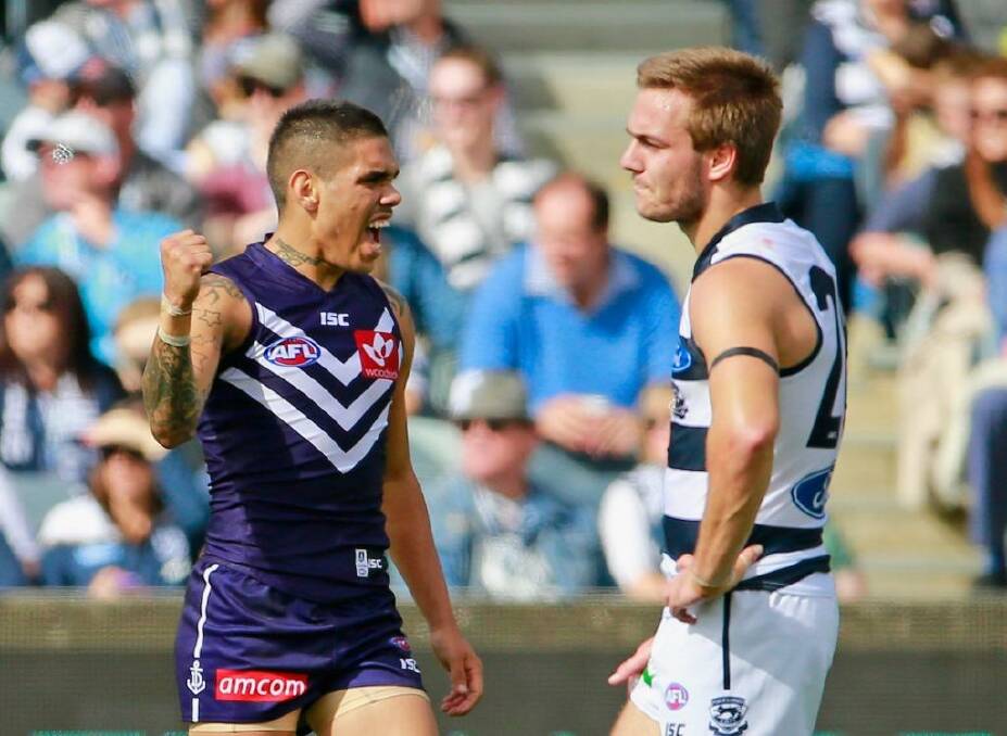 Michael Walters should be fit to play in Ross Lyon's 200th game. Photo: Scott Barbour