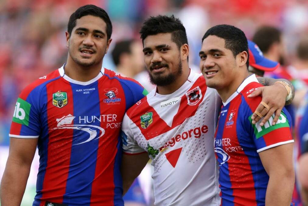 Brothers in arms: (From left) Chanel, Peter and Sione Mata'utia. Photo: Jonathan Carroll