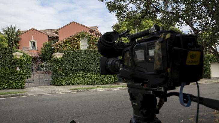 Media outside Malcolm Turnbull's home in Point Piper earlier this year.