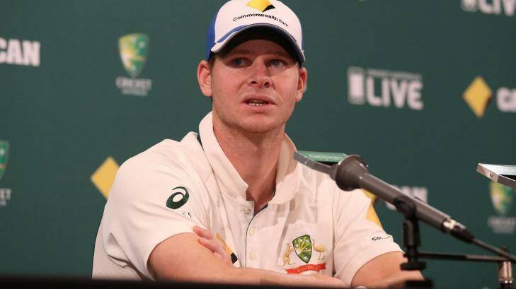 HOBART, AUSTRALIA - NOVEMBER 15: Steve Smith of Australia speaks to the media after day four of the Second Test match between Australia and South Africa at Blundstone Arena on November 15, 2016 in Hobart, Australia. (Photo by Robert Cianflone/Getty Images) Photo: Robert Cianflone