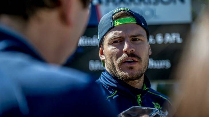 Canberra Raiders halfback Aidan Sezer thinks Dave Taylor's big-game experience makes him a big inclusion. Photo: Karleen Minney