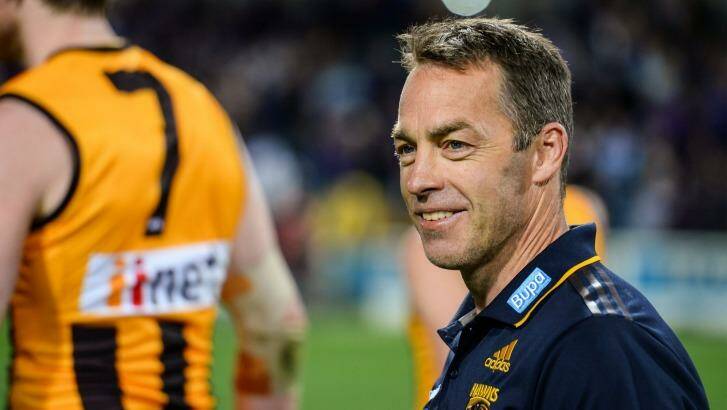 Focused: Hawks coach Alastair Clarkson. Photo: AFL Media/Getty Images