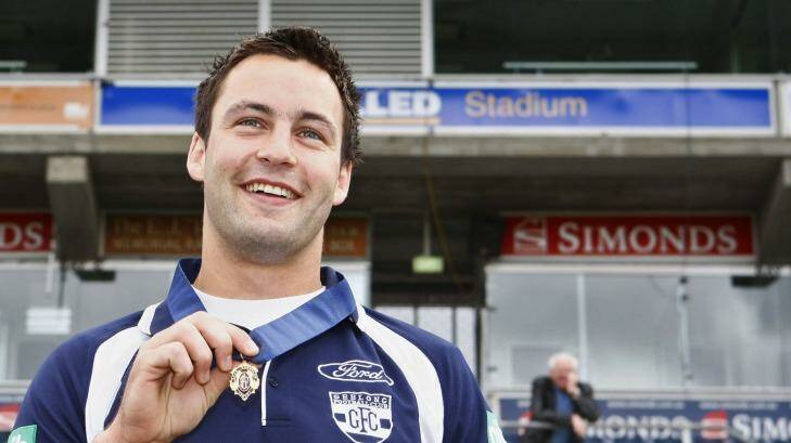 Flashback to the happy days of 2007 when Jimmy Bartel was a Brownlow and premiership medallist. Photo: Vince Caligiuri