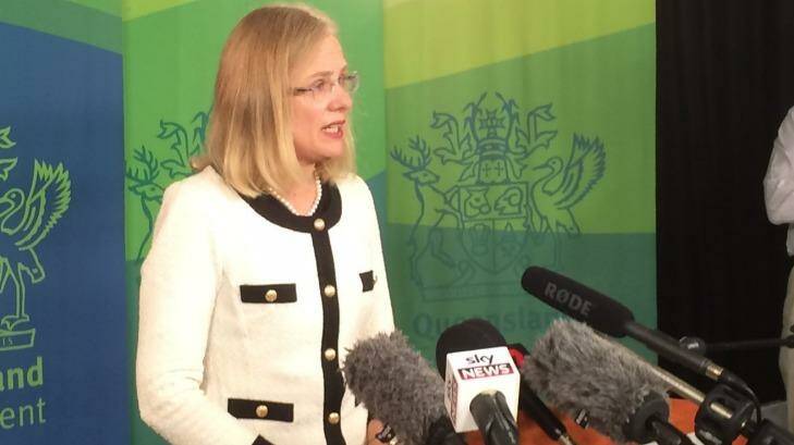Queensland chief health officer Jeanette Young speaks to the media. Photo: Cameron Atfield.