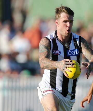 Dane Swan in action during last year's NAB Challenge. Photo: Pat Scala