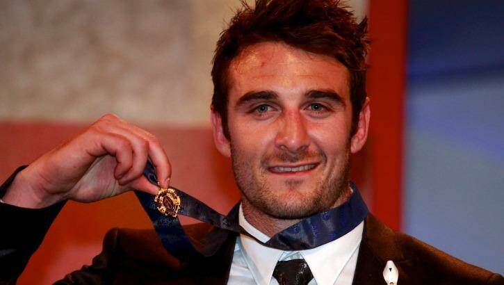 Watson after winning the Brownlow Medal. Photo: Paul Rovere 
