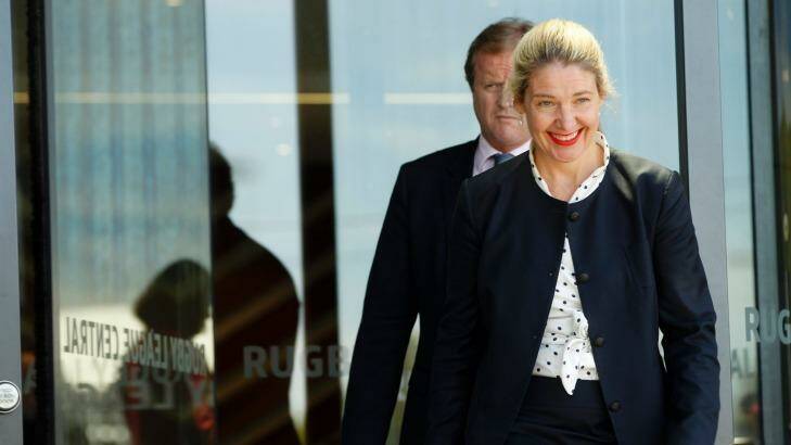 Top qualifier: Suzanne Young approaches her first press conference as Chief Operating Officer of the NRL. Photo: Steven Siewert