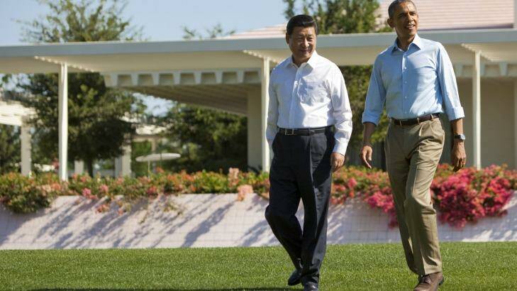 President Barack Obama and President Xi Jinping at the Annenberg Retreat at Sunnylands in Rancho Mirage, California, in 2013. Photo: CHRISTOPHER GREGORY