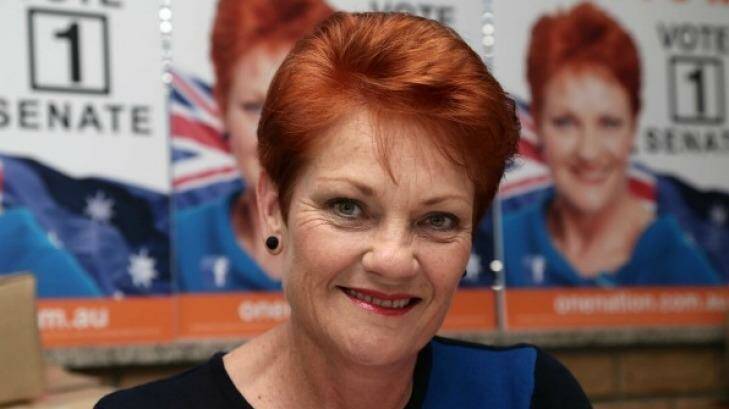 One Nation leader Pauline Hanson 