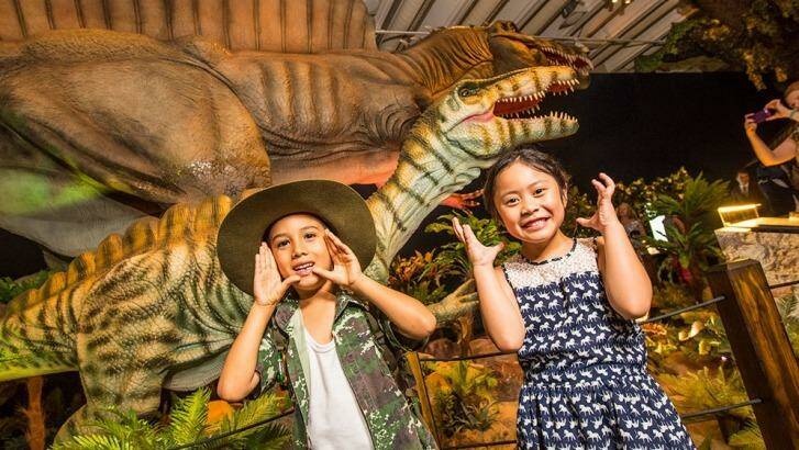 The kids can discover life-size dinosaurs these school holidays. Photo: Must Do Brisbane