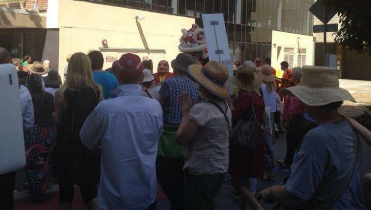 Hundreds of people took part in Brisbane's Walk Together to show solidarity with refugees. Photo: Amy Remeikis