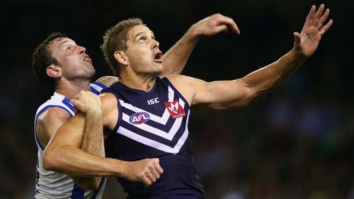 The Dockers ruck division is in serious trouble after Aaron Sandilands and Jonathan Griffen retire. Photo: Robert Cianflone
