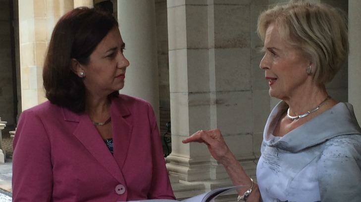 Premier Annastacia Palaszczuk receives Dame Quentin Bryce's report into domestic violence, Not Now, Not Ever: Putting an End to Domestic and Family Violence in Queensland. Photo: Cameron Atfield