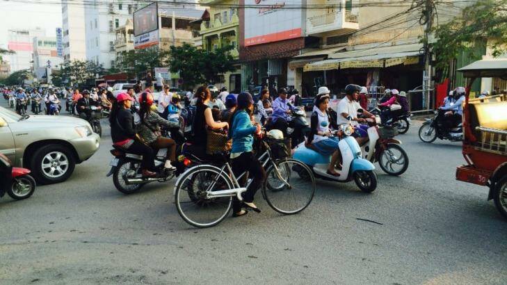 No give way: Phnon Penh traffic Photo: Ross Peake