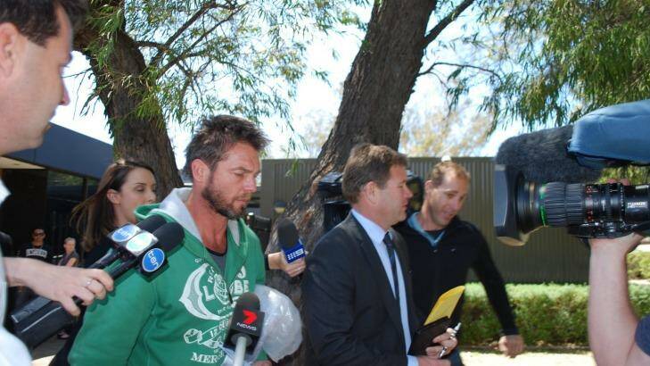 Ben Cousins at an earlier court hearing in October.  Photo: Emma Young 