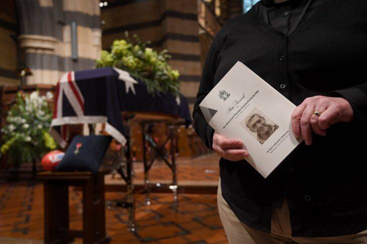 The Age, News, 17/052017 picture by Justin McManus. Pool Position. State funeral Collingwood legend Lou Richards at St Pauls Catherdral.  Photo: Justin McManus