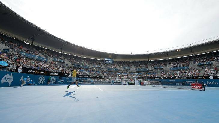 The Sydney Olympic Park Tennis Centre would receive a multimillion-dollar renovation under the proposals. Photo: Mark Metcalfe