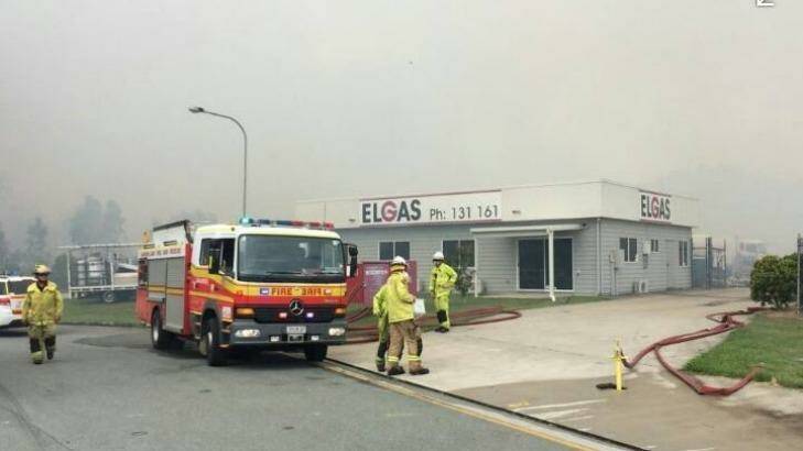 Firefighters were at the Coolum Beach industrial estate to protect local businesses. Photo: Keryn Mather/Facebook