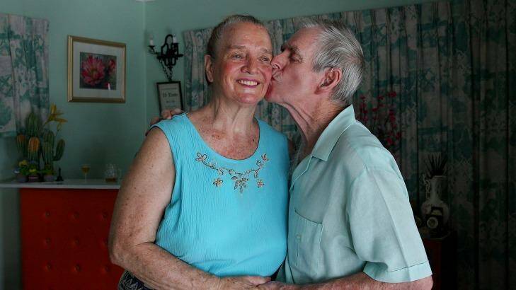 Auchenflower couple Marie and John D'Alton celebrate 57 years together ahead of Valentine's Day. Photo: Lisa Maree Williams
