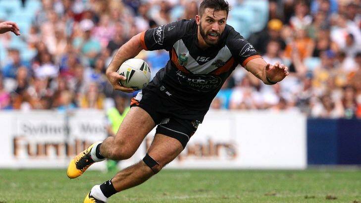 Teddy-rific : James Tedesco is back for the Wests Tigers. Photo: Matt Blyth