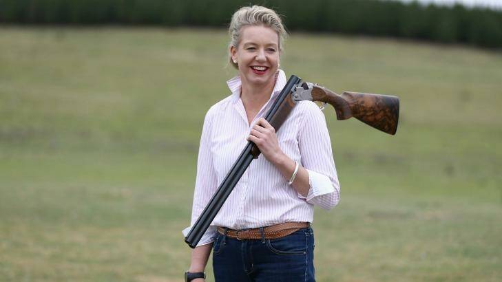 Bridget McKenzie, pictured at the Canberra International Clay Target Club in 2015. Photo: Alex Ellinghausen