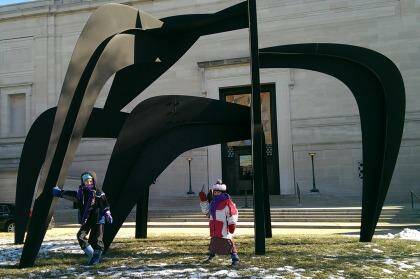 The Meitiv children outside the National Gallery of Art in Washington DC.  Photo: Supplied