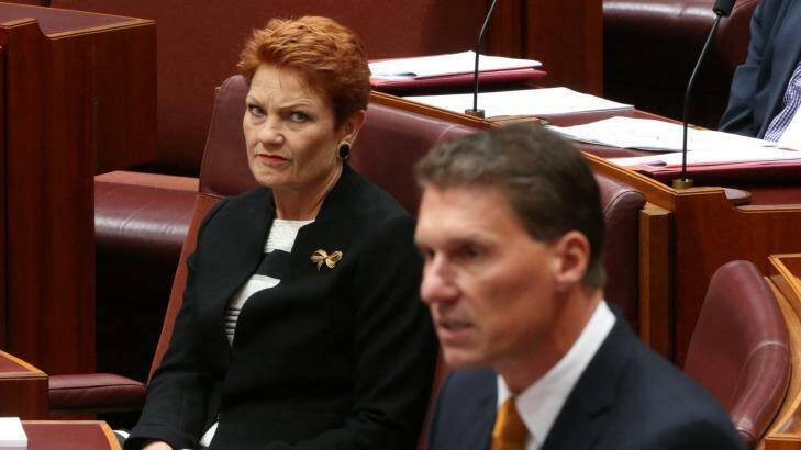 The current star of the right-wing crossbench, Pauline Hanson. Photo: Andrew Meares