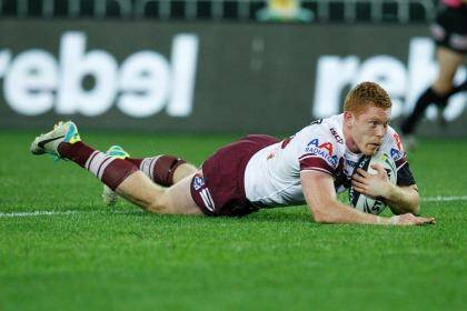 Tom Symonds has secured a starting spot in the Manly back row. Photo: James Brickwood