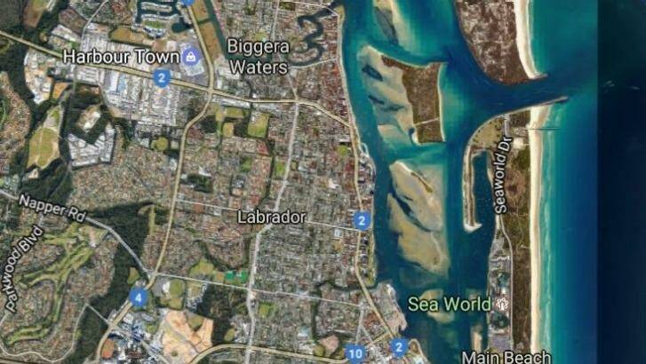 Gold Coast Southport Spit proposal involves a new waste water pipeline down Brisbane Road, across the Southport Broadwater and under the tip of South Stradbroke Island. Photo: Supplied