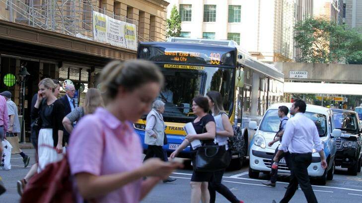Mobile phone use is the biggest danger for young Brisbane pedestrians, research has found. Photo: Michelle Smith