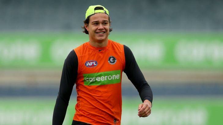Jack Silvagni  has been called up for Carlton, following his father's footsteps. Photo: Pat Scala