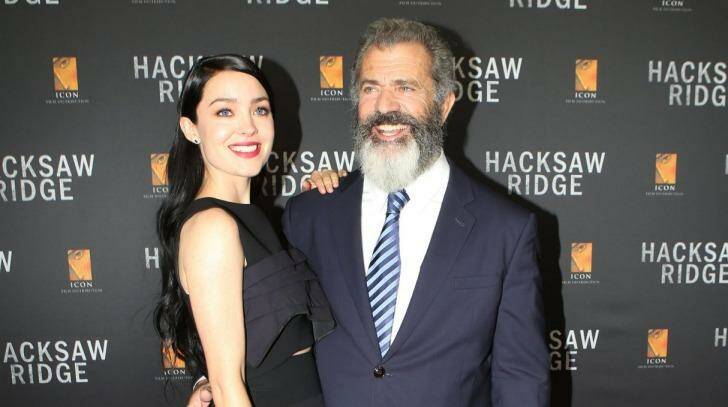 Mel Gibson at the Australian premiere of <i>Hacksaw Ridge</i> with expecting partner Rosalind Ross on Sunday. Photo: James Alcock