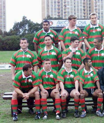 Marginalised: Souths players prepare for a team photo at Refern Oval on the eve of their match against USA organised by Mick Robinson. Photo: Tim Clayton 