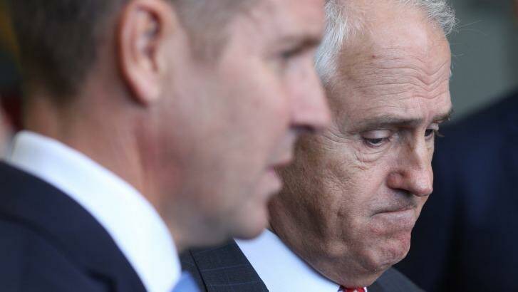 Prime Minister Malcolm Turnbull with NSW Premier Mike Baird on Monday. Photo: Andrew Meares