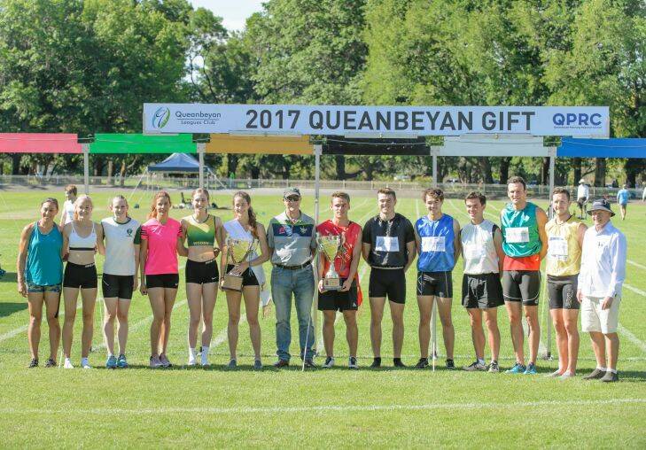 Finalists of the mens and womens Queanbeyan Gift. Photo: Sitthixay Ditthavong