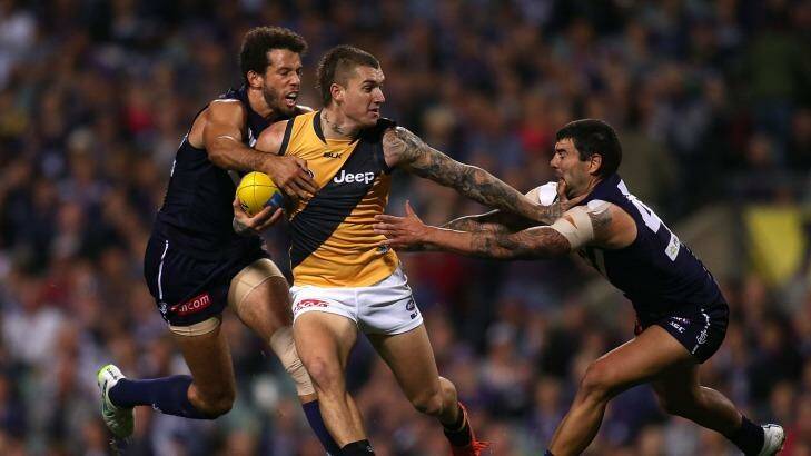 The Tigers and Dustin Martin got the jump on the Dockers when they met in June. Photo: Paul Kane