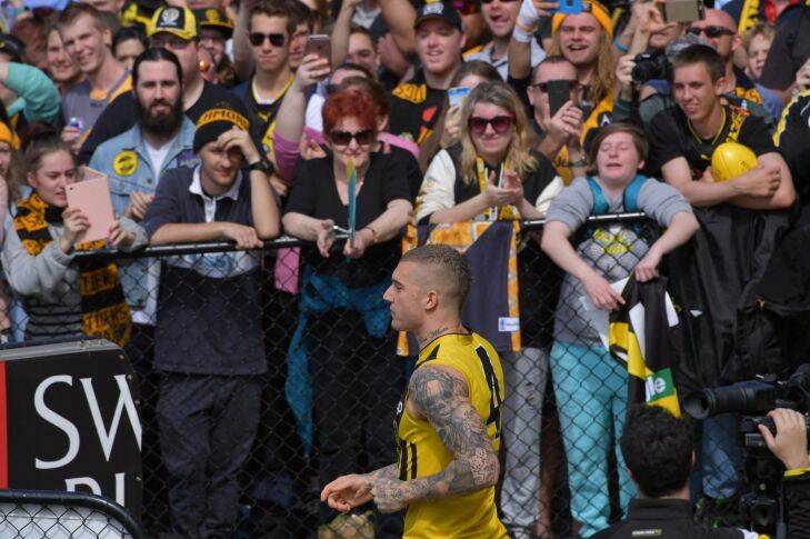 Richmond open training at the Punt Road oval. 22 September 2017. The Age News. Photo: Eddie Jim.
4  Dustin Martin