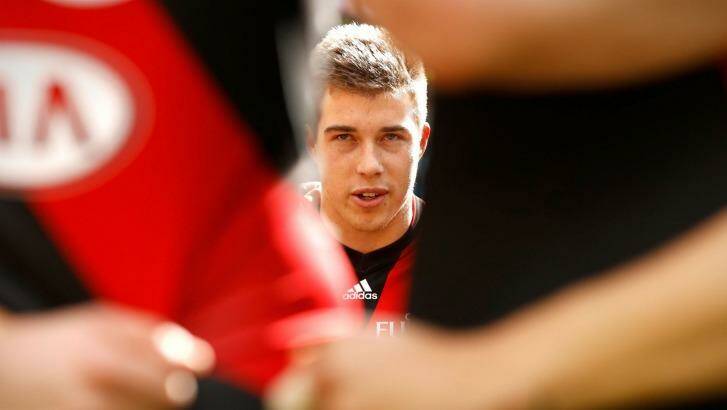 Not selected: Young Bomber Zach Merrett has impressed this season. Photo: AFL Media/Getty Images