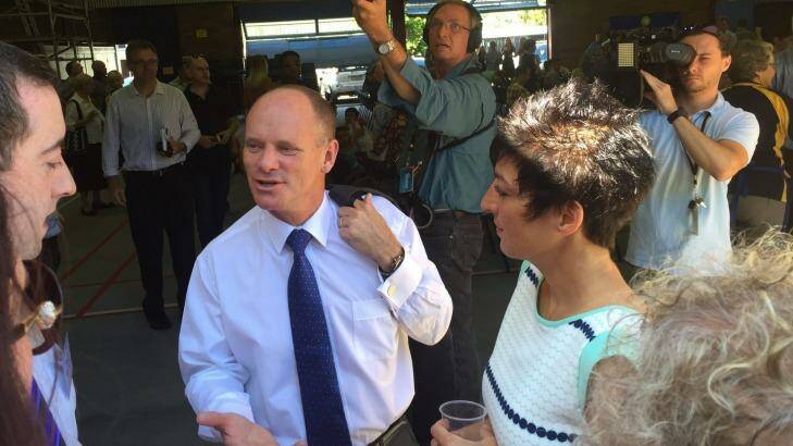 Premier Campbell Newman in Ashgrove on Australia Day.  Photo: Amy Remeikis