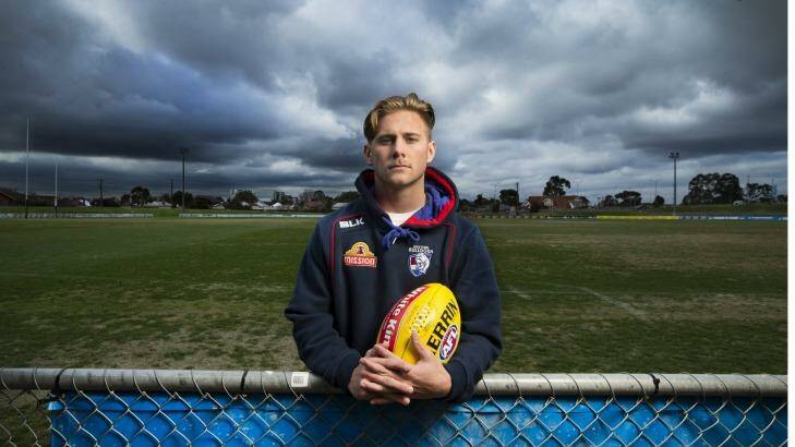 Big things: First-year Western Bulldogs player Caleb Daniel  at Whitten Oval on Friday.  Photo: Simon O'Dwyer