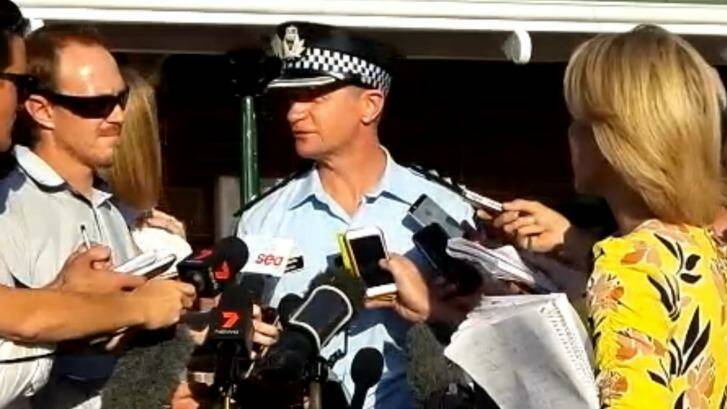 Inspector Todd Reid speaks to media about the accident at Dreamworld. Photo: Queensland Police